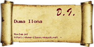 Duma Ilona névjegykártya